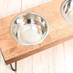 wooden dog bowl stand