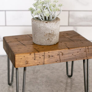 small farmhouse home decor table for a planter