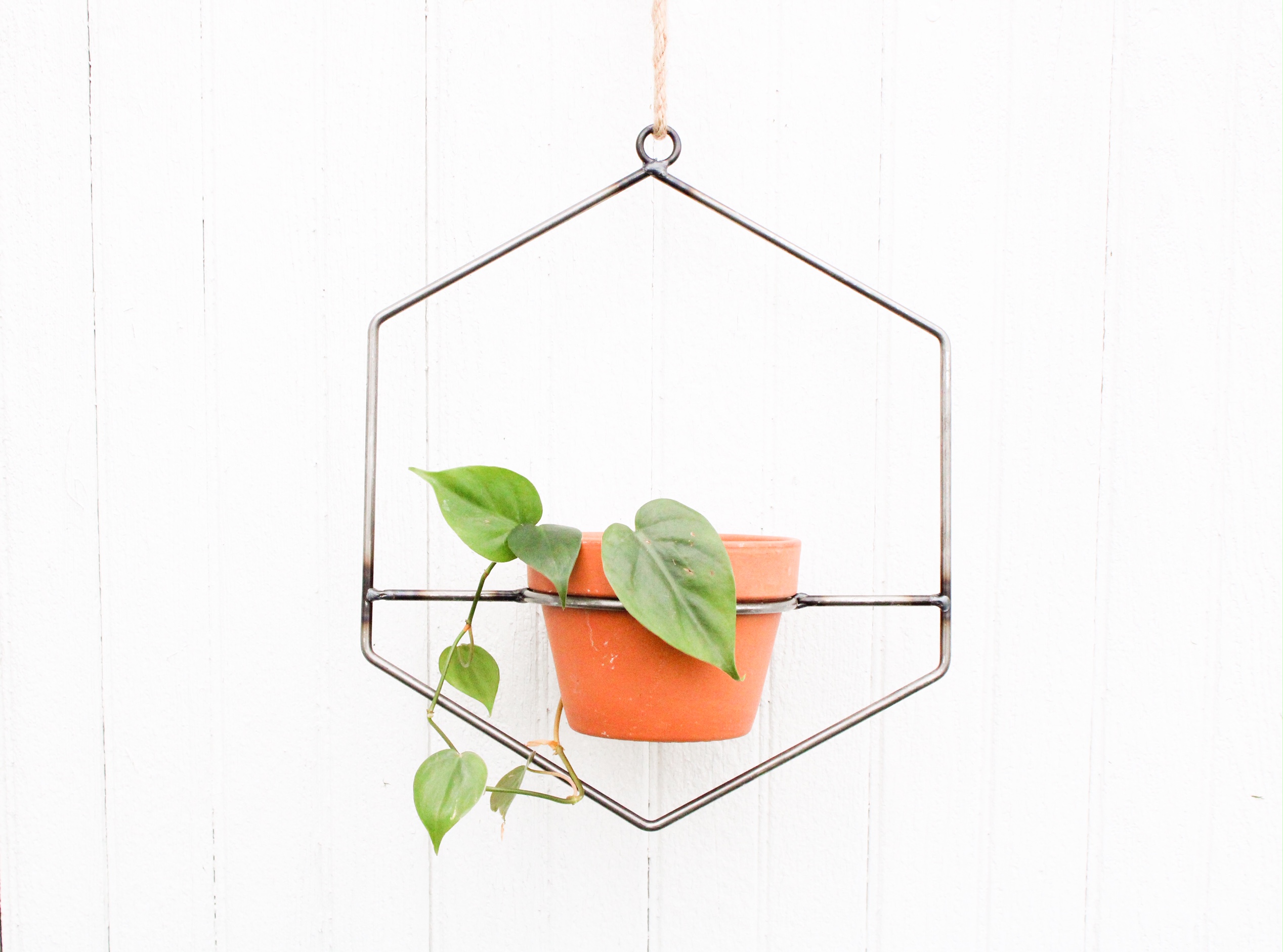 hanging metal planter