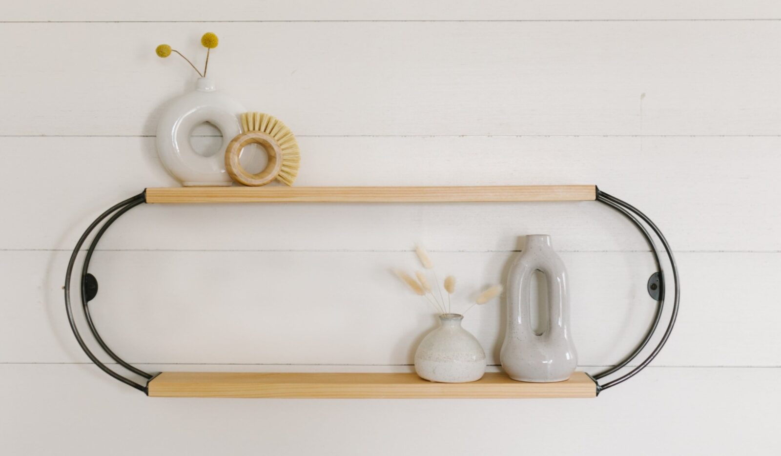 Oval Wall Shelf Small or Large in Various Stains Timber Made