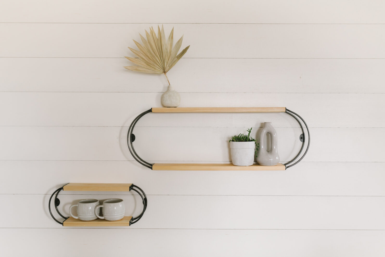 Oval Wall Shelf Small or Large in Various Stains Timber Made