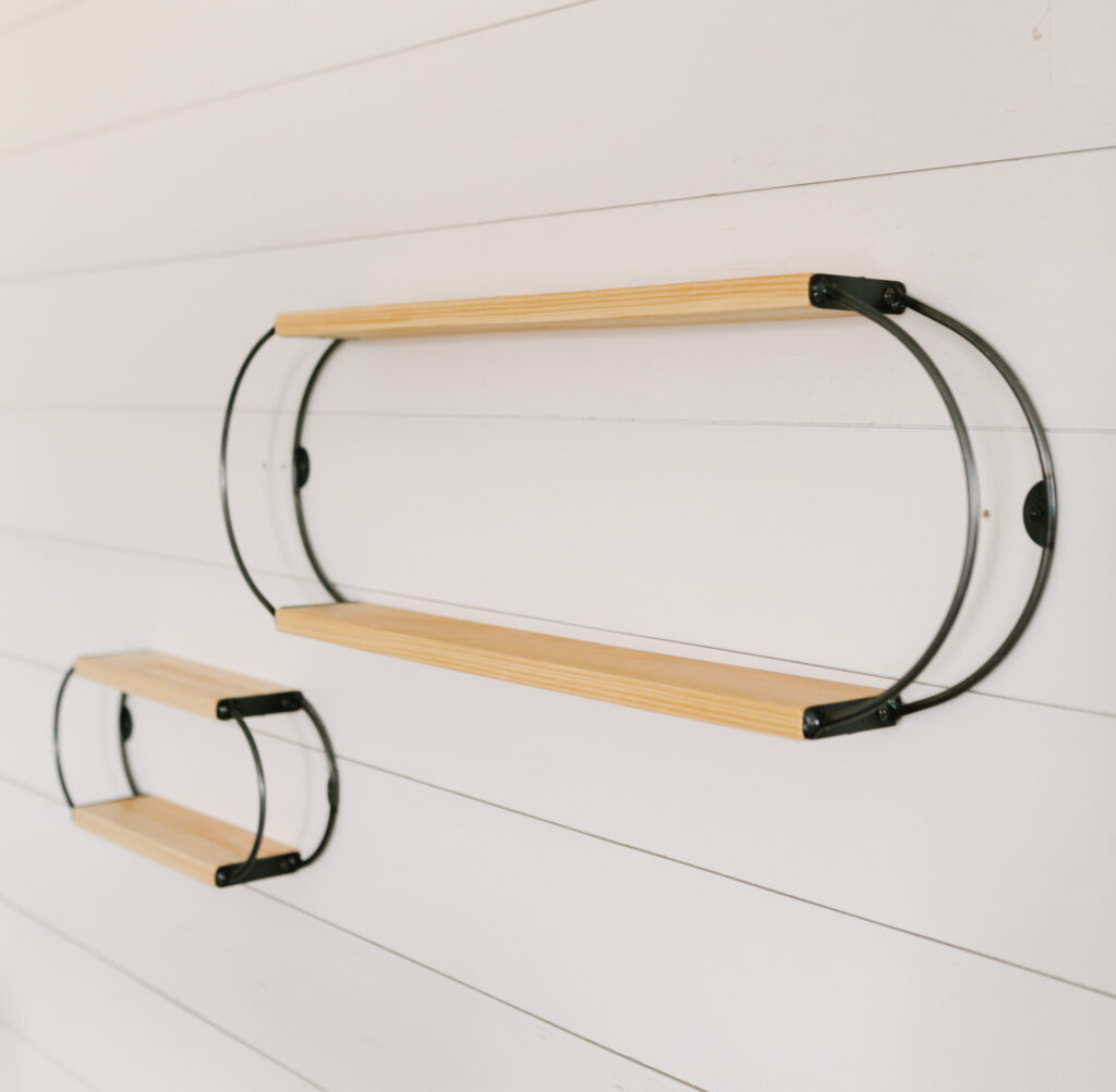 Oval Wall Shelf Small or Large in Various Stains Timber Made